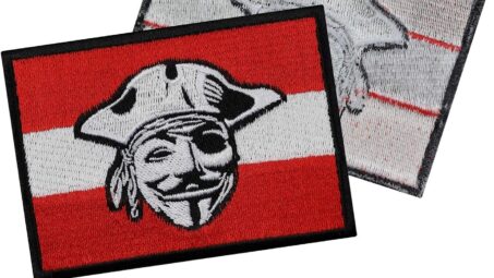 AUSTRIA PIRATE FLAG Cool Patches: Embroidered Patches for a Bold Statement