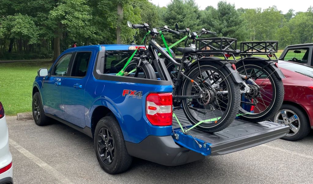 How do you store a bike in the bed of a truck