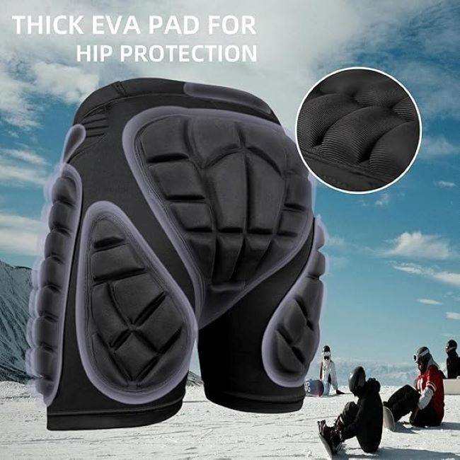 Cienfy protective padded impact shorts with EVA hip pads for skating and snowboarding
