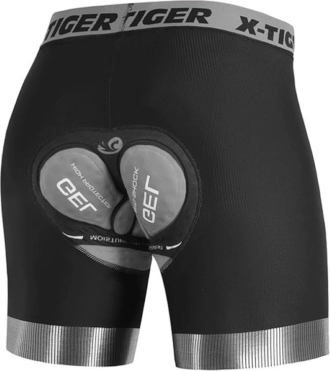 X-TIGER 5D padded mountain biking liner shorts with anti-slip leg grips