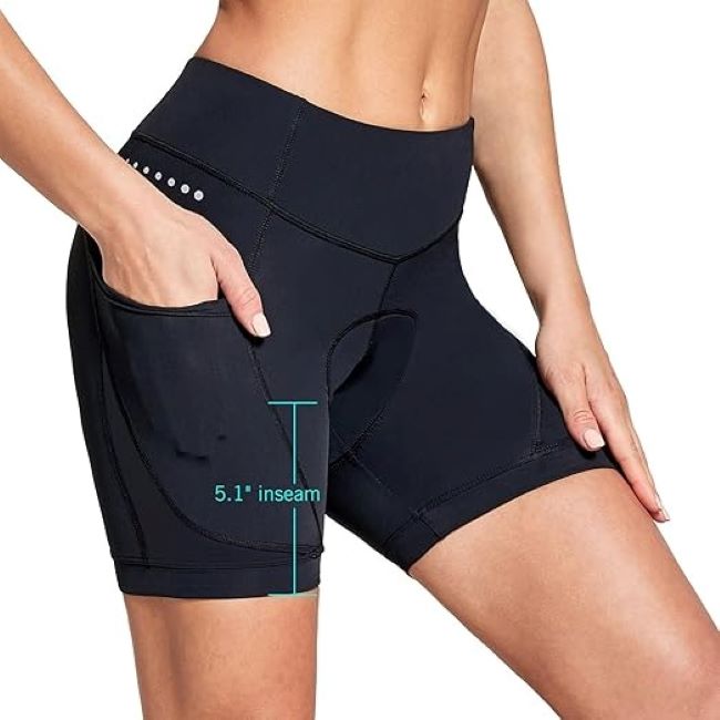 Women’s gel padded cycling shorts underwear with storage pockets