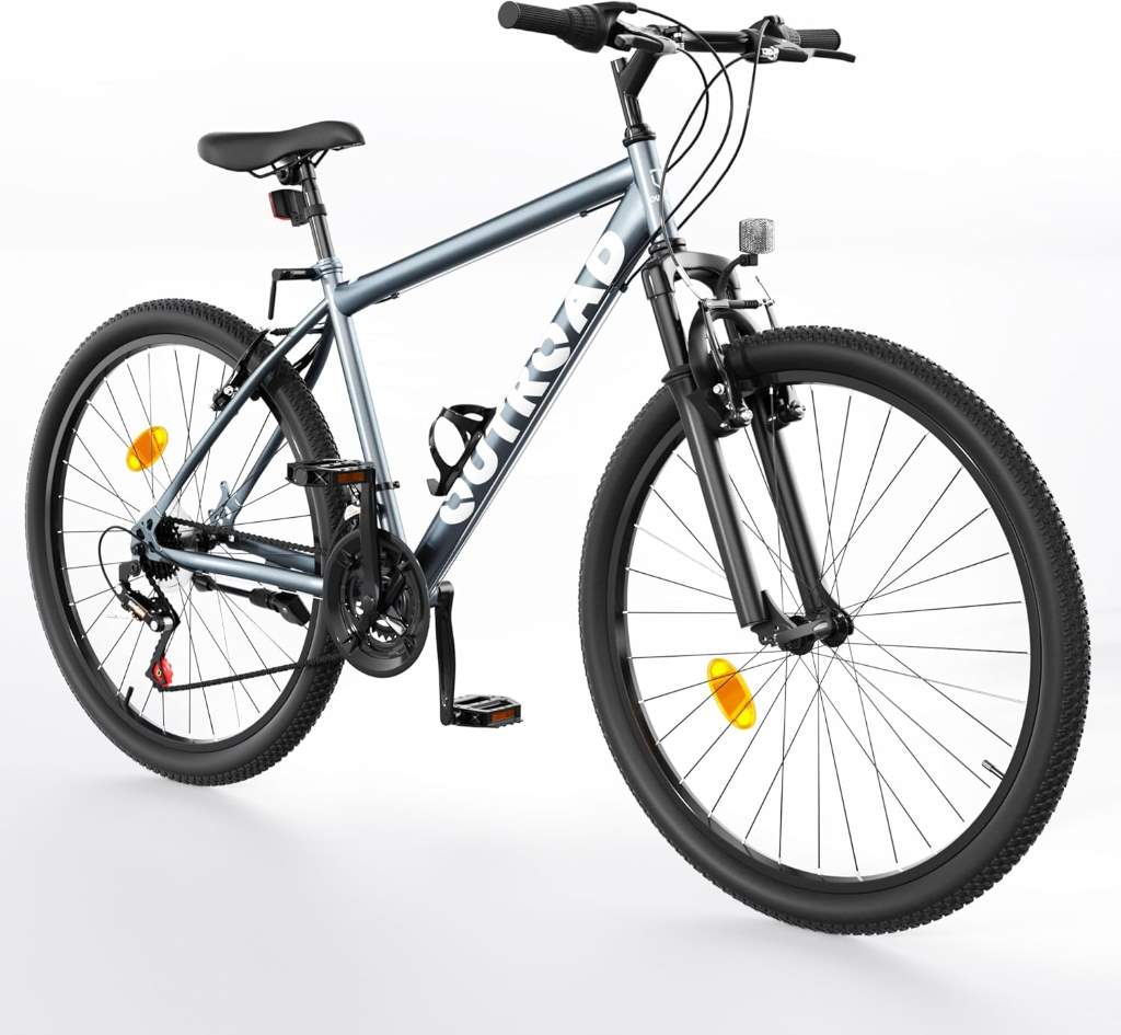 Brightpeak 26 inch mountain bike grey frame outdoor trail