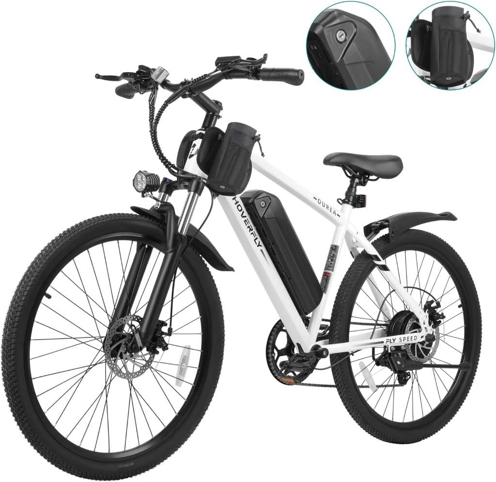 Hoverfly Ourea 26 inch electric bike parked outdoors on road