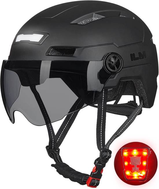 ILM Adult Bike Helmet with USB Rechargeable LED