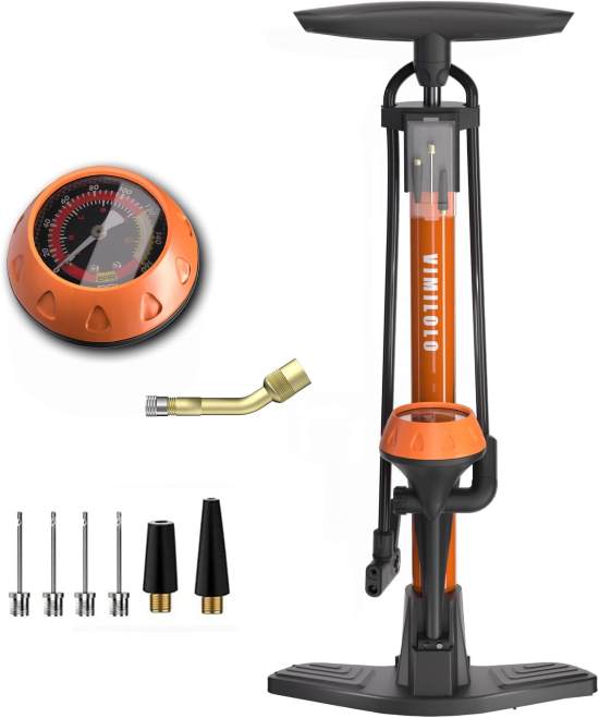 VIMILOLO Bicycle Pump Bike Floor Pump with Gauge