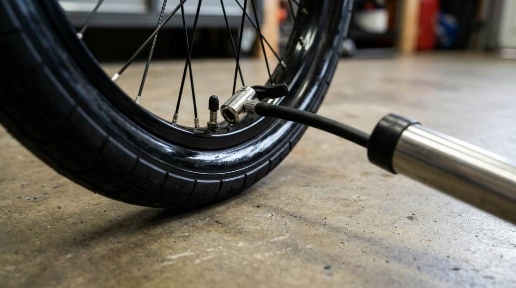 BMX bike tires inflated to the correct PSI for a smooth ride