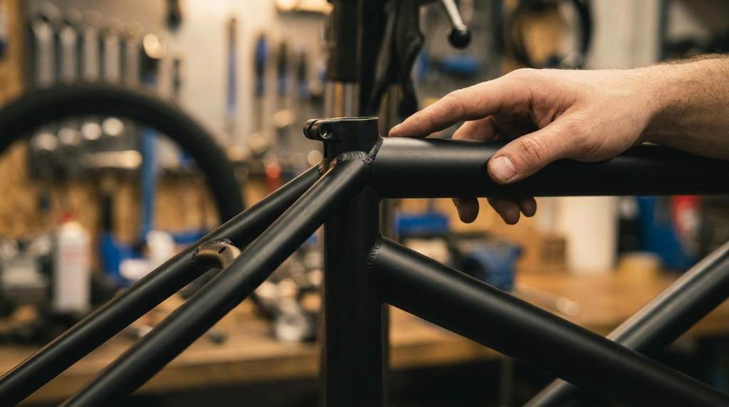 Different BMX frame sizes displayed for adult riders