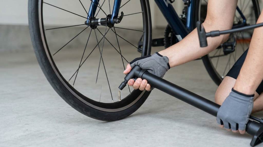 Proper attachment of a bike pump to a Presta valve