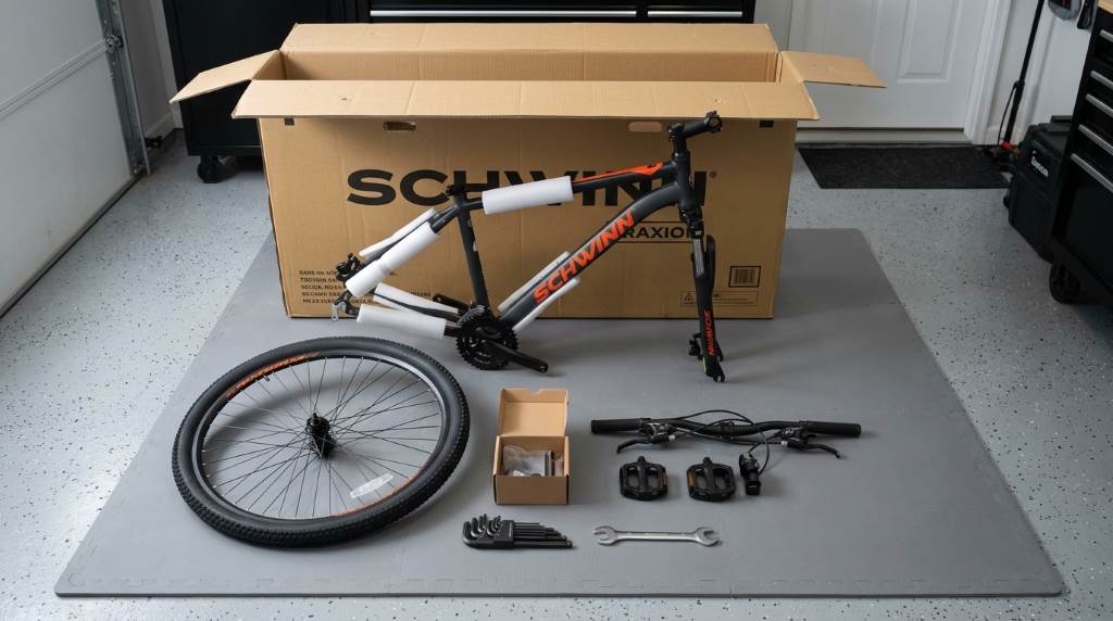 Step-by-step assembly of Schwinn Traxion 29 Inch Mountain Bike