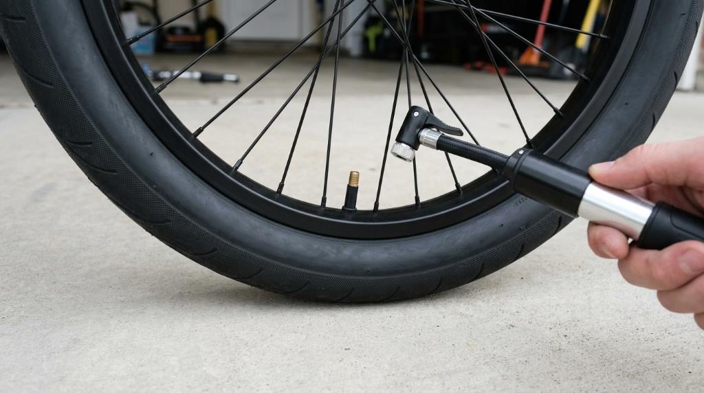 Step-by-step guide to inflating BMX bike tires with a floor pump