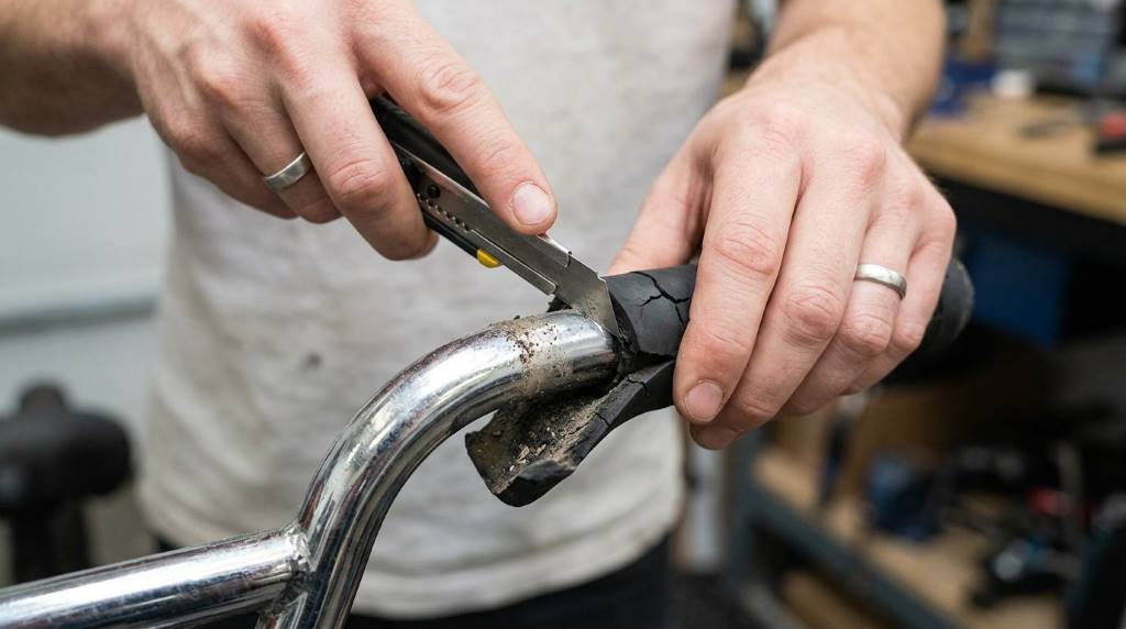 Step-by-step guide to removing old BMX grips from handlebars