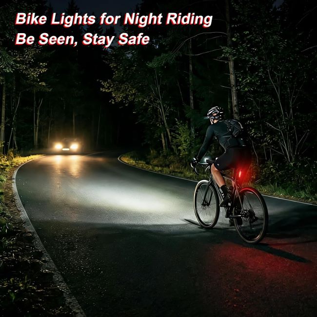 Ascher bicycle front headlight and rear taillight for safe night cycling
