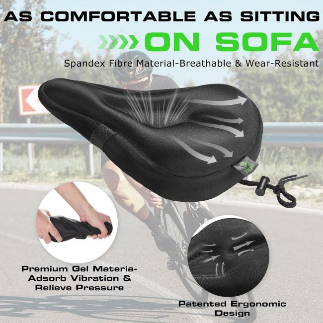 Zacro padded bicycle seat cover designed to improve riding comfort