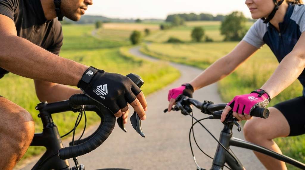 HTZPLOO bike gloves for men and women with padded palms