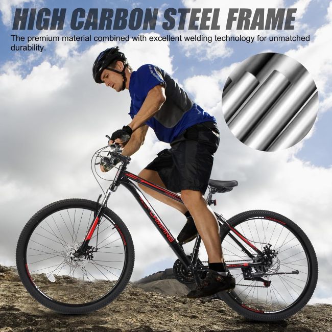 Ktaxon 21-speed MTB with adjustable seat and suspension fork for outdoor riding