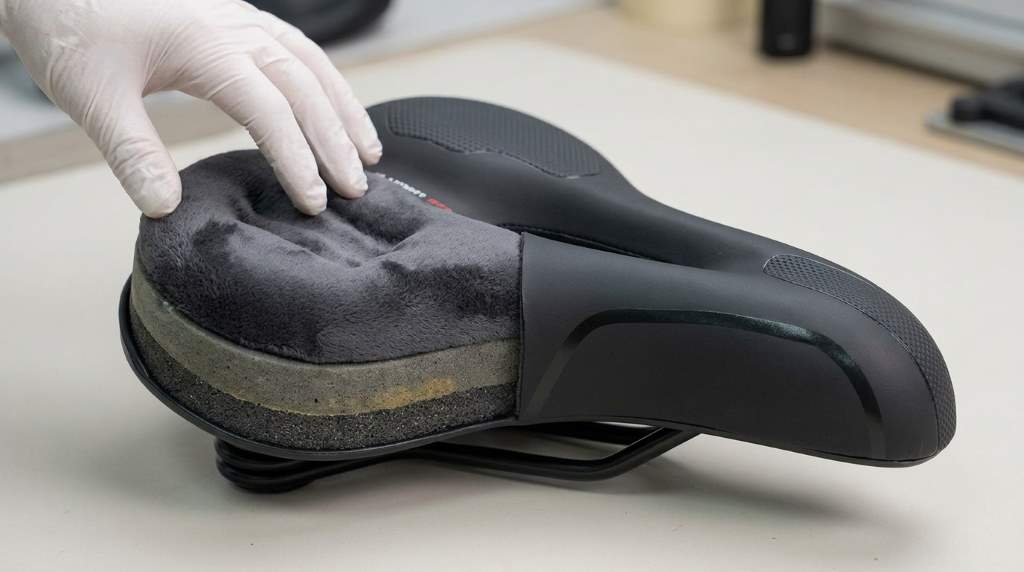 Lcymd comfortable bike seat cushion installed on bicycle saddle