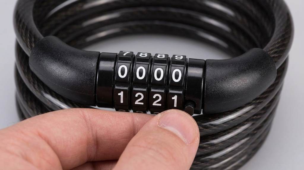 Master Lock bike cable combination reset knob