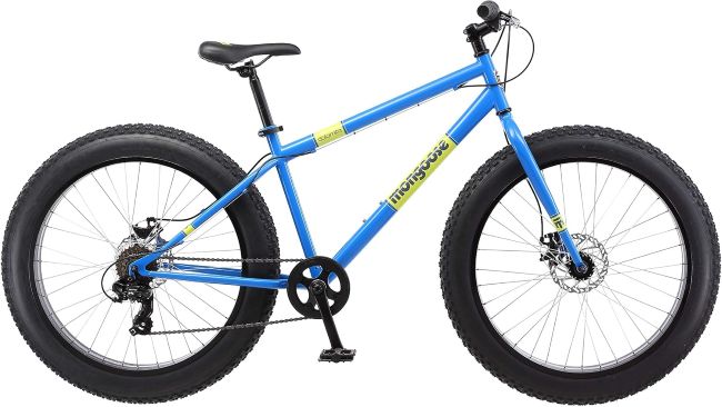 Mongoose Dolomite men's fat tire mountain bike with sturdy steel frame