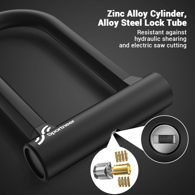 Affordable Sportneer bicycle U-lock for everyday cycling and bike security
