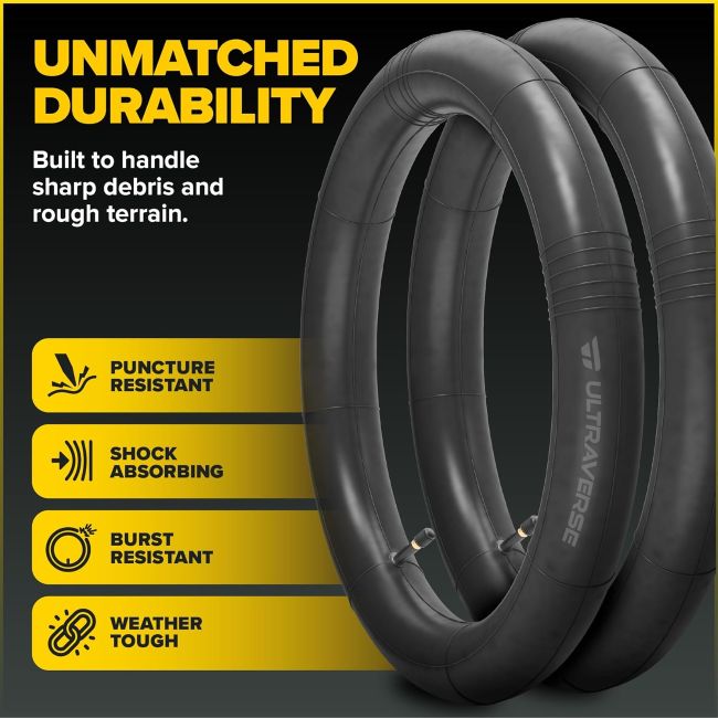 Ultraverse replacement inner tubes for fat tire mountain bikes and trail riding
