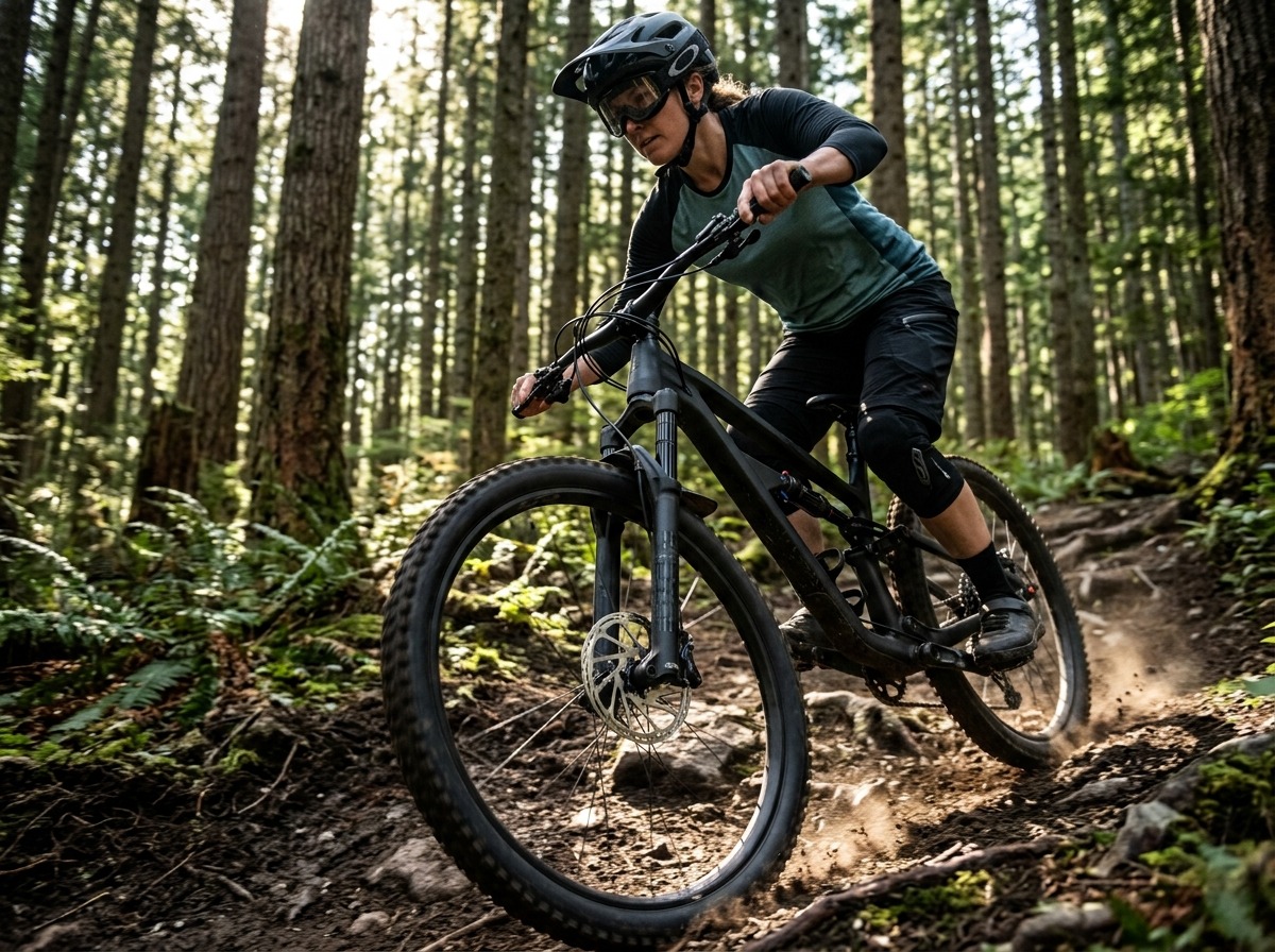 Women’s mountain bike and gear guide featuring bikes, apparel, tires, and brake tuning