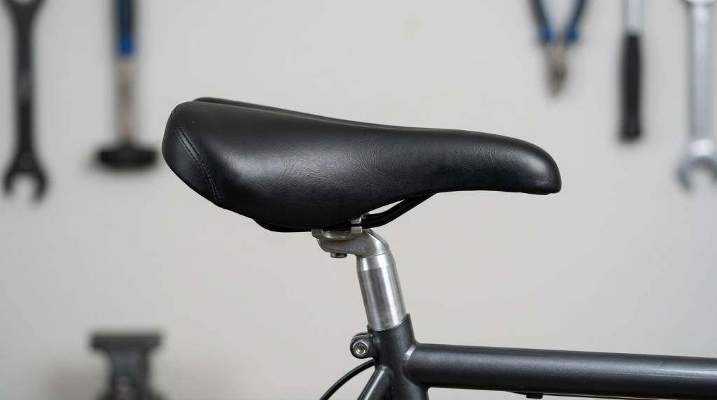 Zacro bike seat cushion positioned over a bicycle saddle