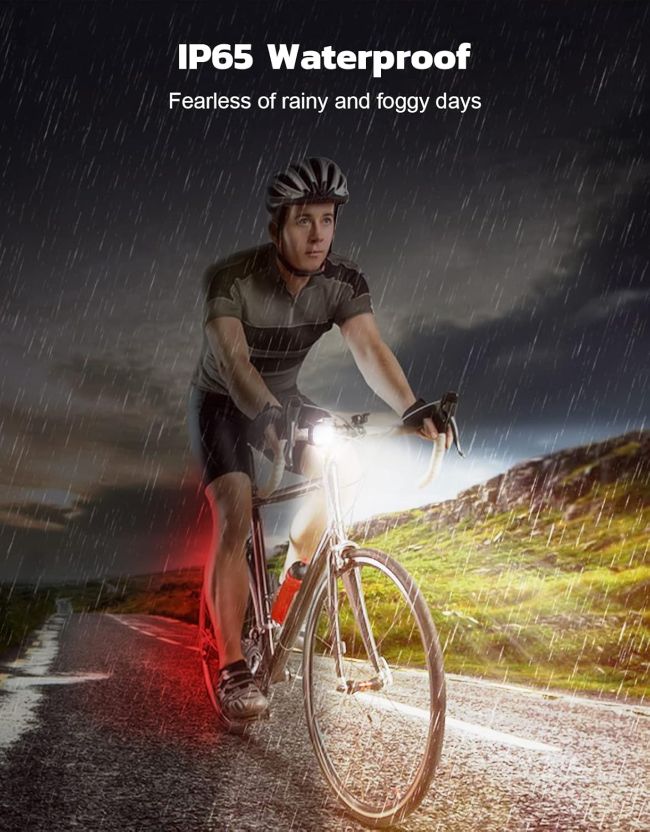 Zewdov front and rear bicycle lights for safer-looking nighttime rides