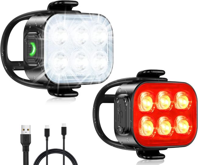 Zewdov bicycle lights front and rear set for nighttime cycling
