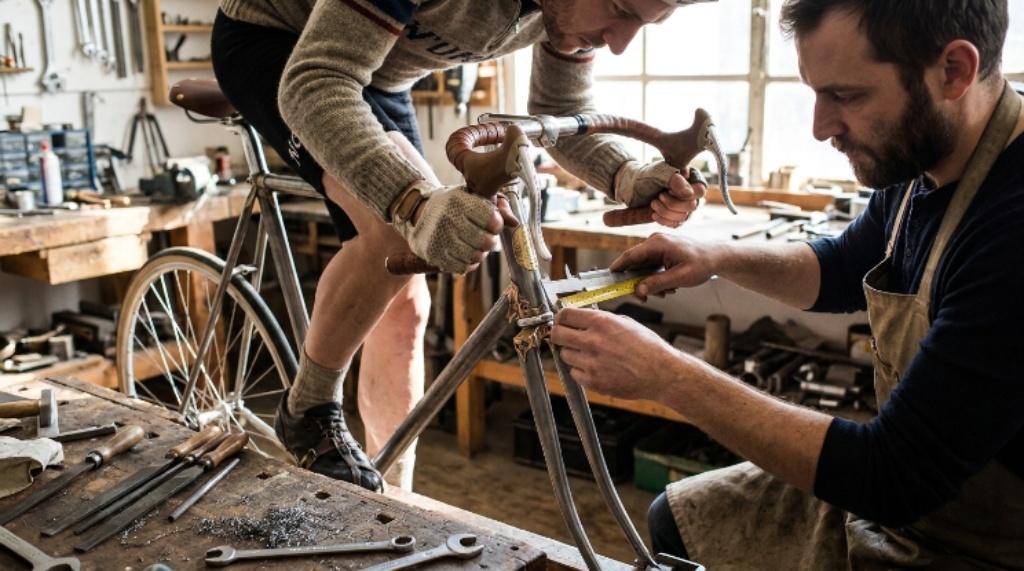 Rider-specific bicycle frame geometry for a personalized bike fit