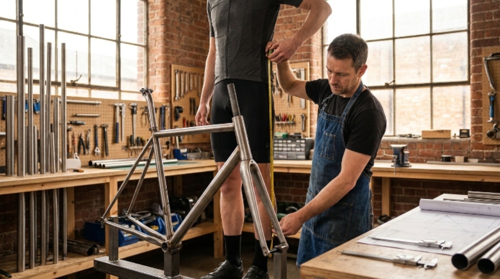 Custom bicycle frame designed around a rider’s body and riding style