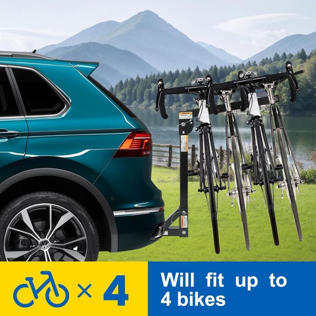 MaxxHaul bike rack with sturdy hitch-mount design
